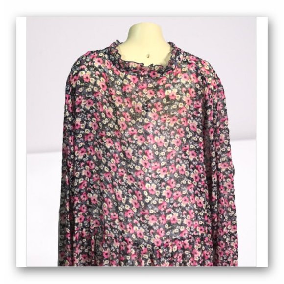 NWT Plus Size EVRI Tiered Chiffon 2 piece dress - Picture 4 of 13